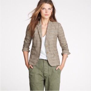 J Crew Collection Prince of Wales houndstooth plaid Women's Blazer 10 schoolboy